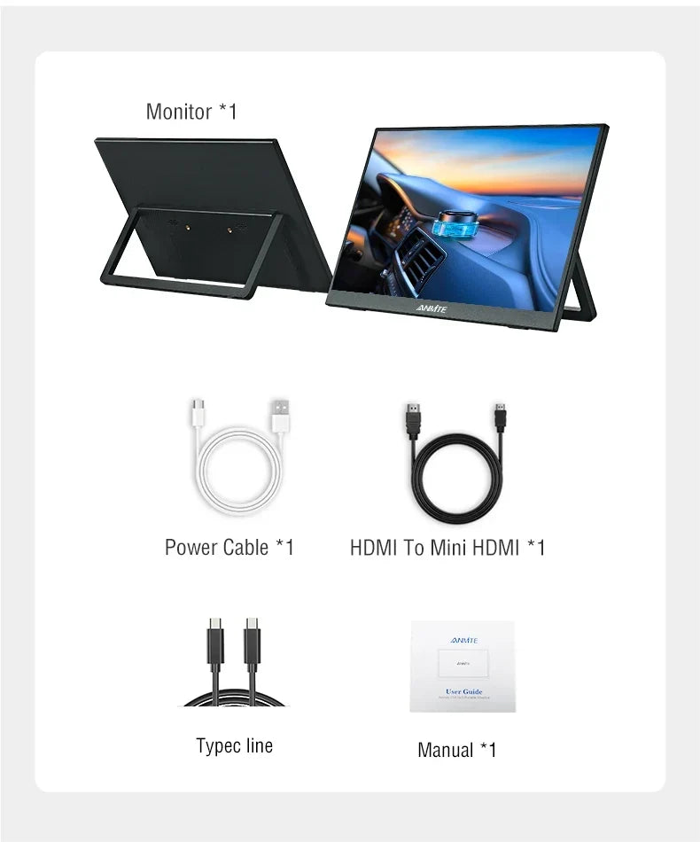 16 Inch Portable Touch Monitor 1920x1200 HDR10 Low Blue