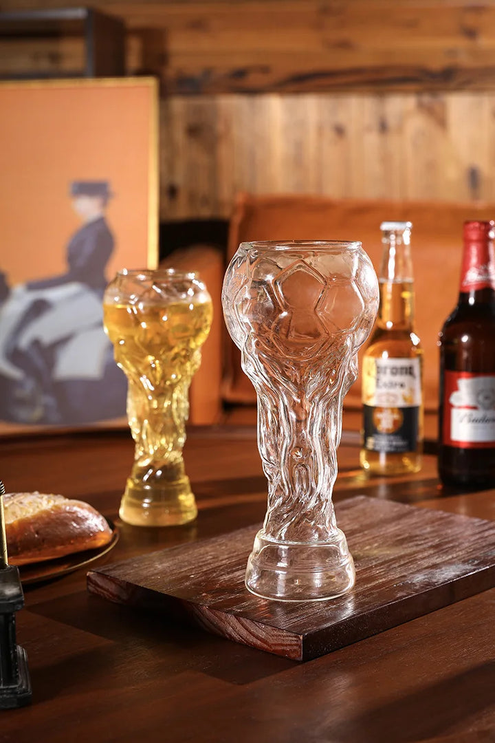 Beer Glass Cup Soccer Themed Premium Trophy Style For Man Cave Decor Fall 2026 Gift For Football Fans