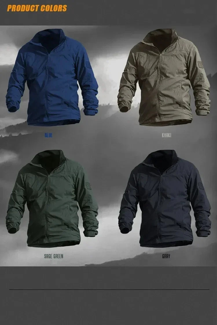 Lightweight Men’s Jacket - Tactical Zip, Polyester, Summer