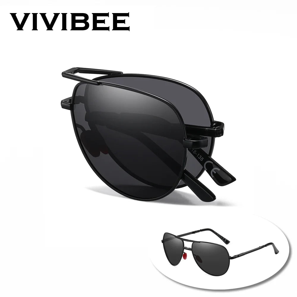 Aviator Sunglasses Foldable Metal Pilot Style Polarized UV400 Sun Glasses, Summer 2026 Trend, All-Day Comfort