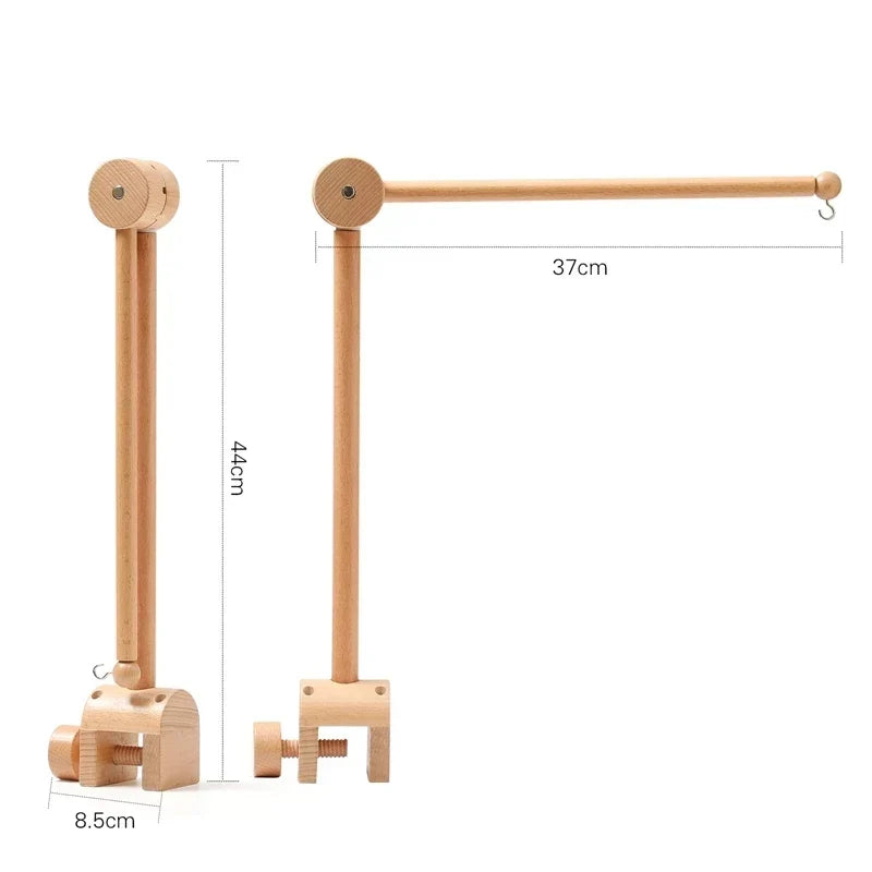 Wooden Crib Mobile Bracket Newborn Sensory Toys Soothing