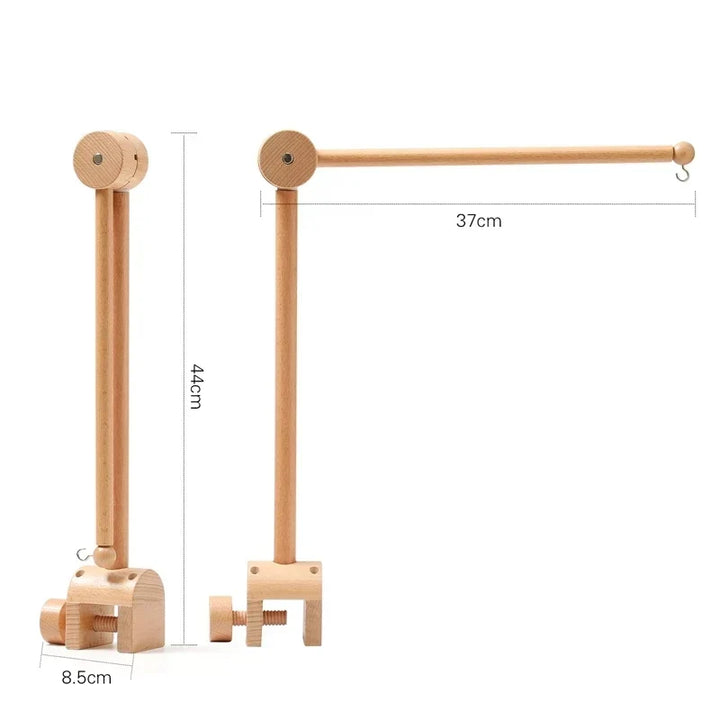 Wooden Crib Mobile Bracket Newborn Sensory Toys Soothing