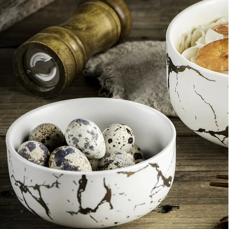 Marble Ceramic Bowl Set Nordic Tableware Minimalist