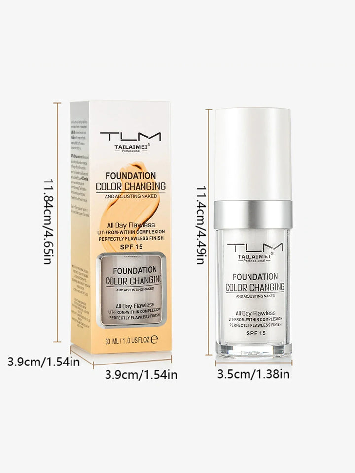 colour-Changing Liquid Foundation with SPF - Long-Lasting Waterproof Oil-Control Sunscreen Cream 30ml
