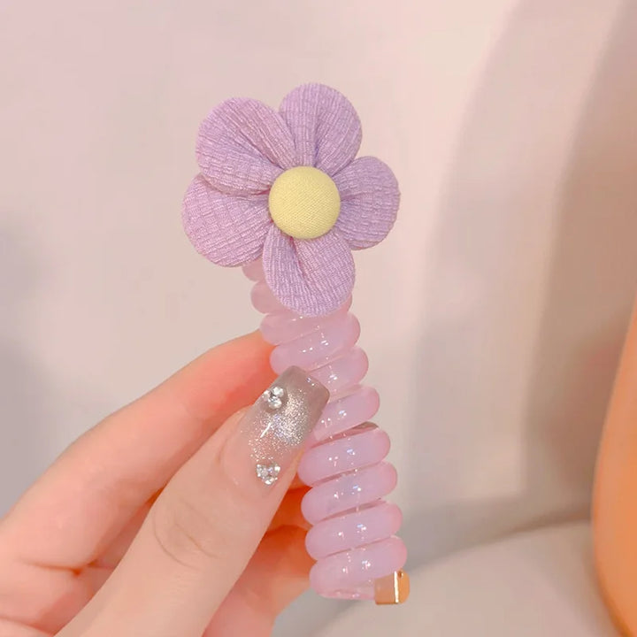colourful Butterfly Hair Gum for Kids - Non-Damaging Hair Rope, Braided Telephone Line Ponytail Headband