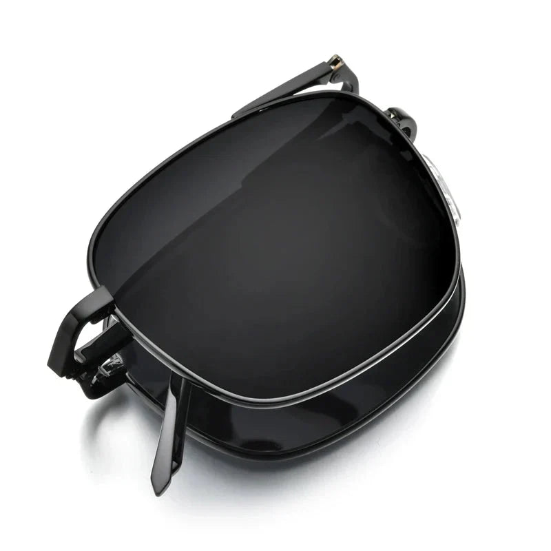 Polarized Sunglasses Titanium Folding Square Frame Ultralight Travel Eyewear Summer 2026 UV Protection