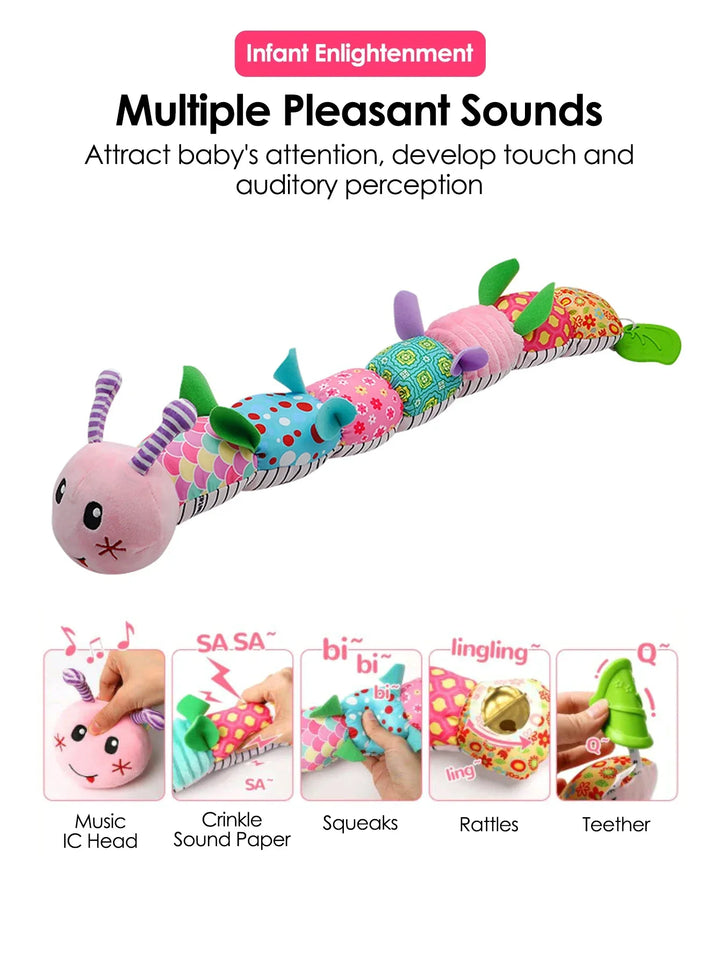 Soft Giraffe Baby Rattle Hanging Plush Newborn Sensory Toys