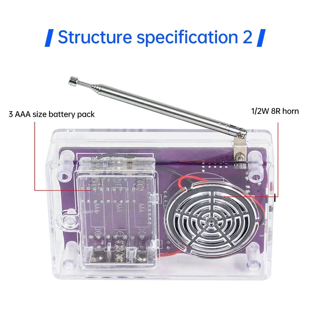DIY FM Radio Kit 87-108MHz Adjustable Frequency Soldering Practice Kit Back to School 2026 Gift