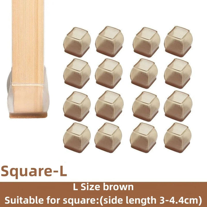 Silicone Non-Slip Furniture Leg Pads 16-Pack – Floor Protectors Chair Feet Leveling Mat 2026