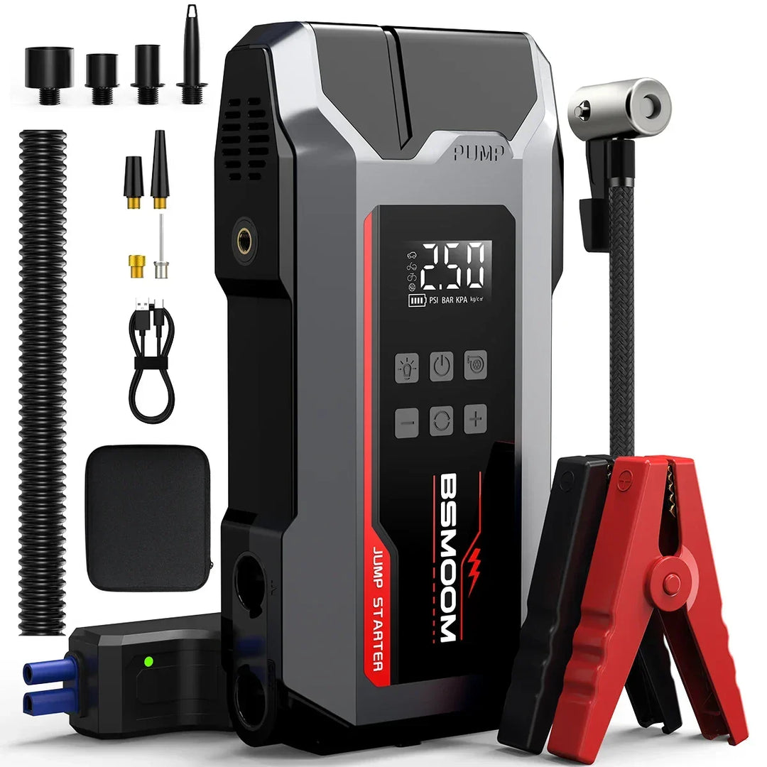 Car Jump Starter All In One Portable Power Bank With Wireless Tire Inflator Fall 2025 Emergency Prep Gift