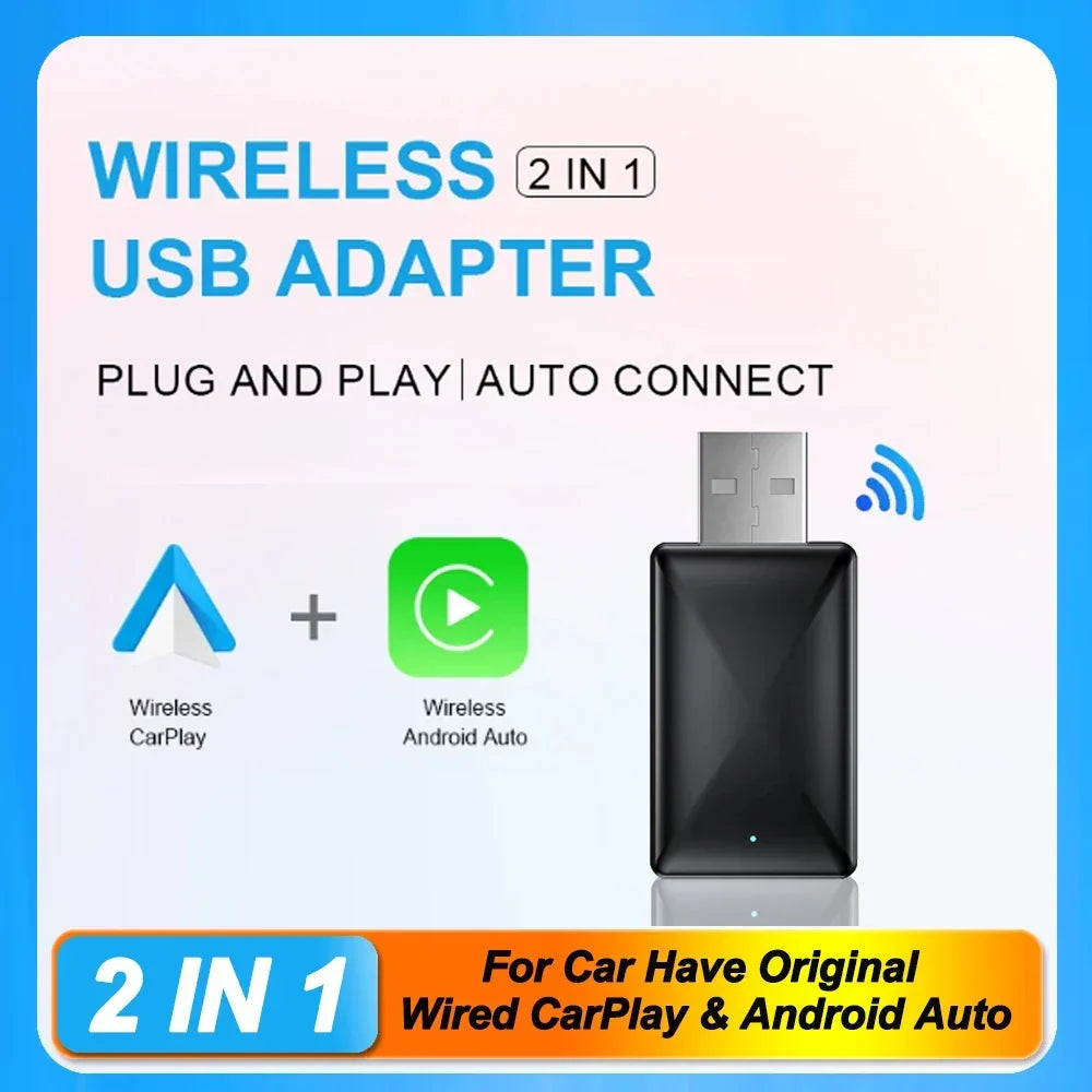 Wireless CarPlay AI Box 2in1 Android Auto Dongle Plug and Play Car Radio Upgrade 99 Percent Car Compatibility Fall 2025