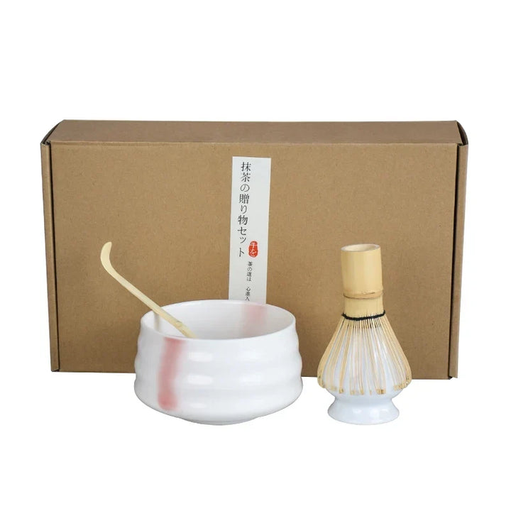 Matcha Tea Set Porcelain 4Pc Handmade Easy Clean Gift Kit