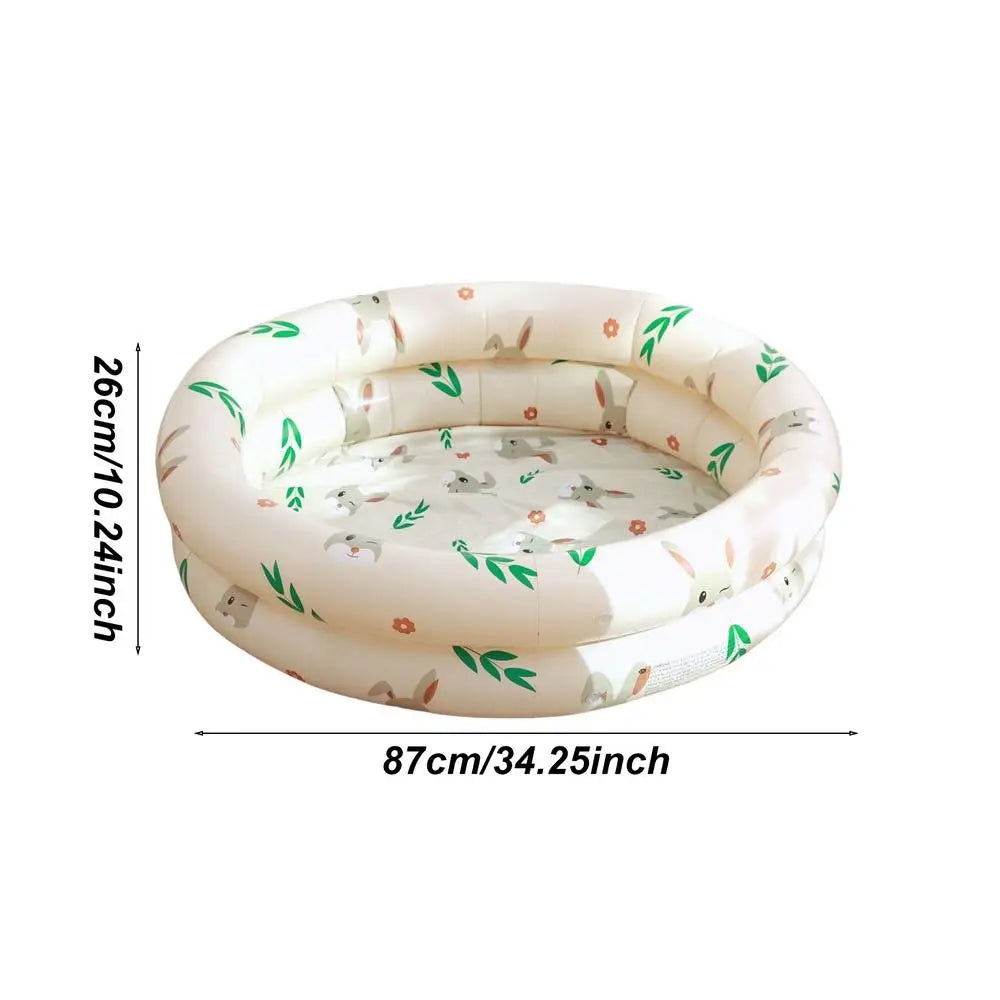 Small Inflatable Kiddie Pool, Durable PVC Small Plastic Pool with Bright Bear Design for Safe Outdoor Fun