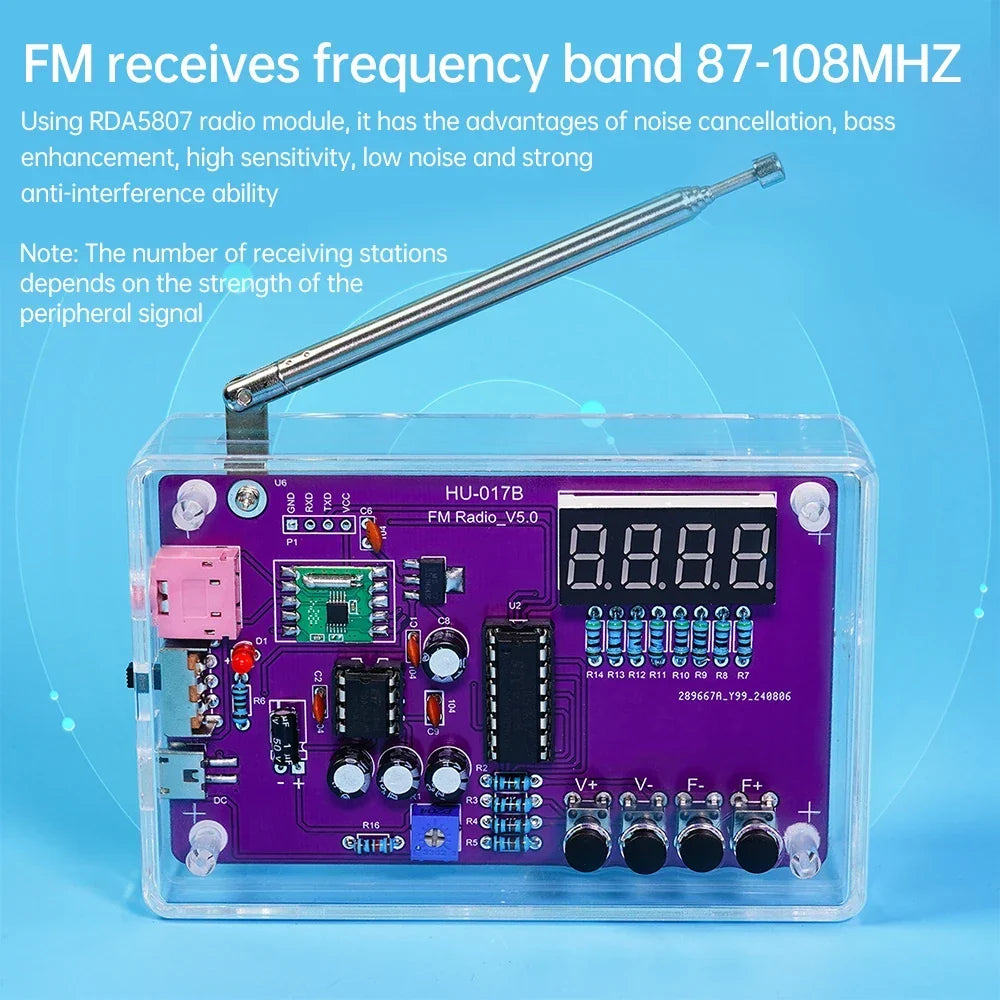 DIY FM Radio Kit 87-108MHz Adjustable Frequency Soldering Practice Kit Back to School 2026 Gift
