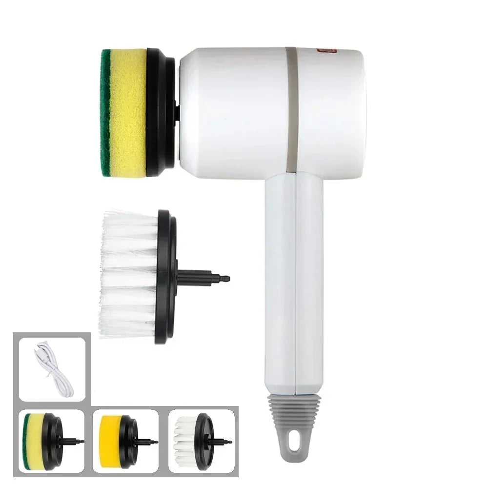Wireless Electric Cleaning Brush USB Rechargeable Scrubber for Kitchen and Bathroom Cleaning, 3 Speed Professional Tool