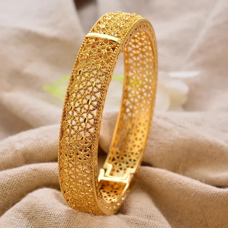Gold Plated Bangles Luxury Arabic Wedding Bracelet