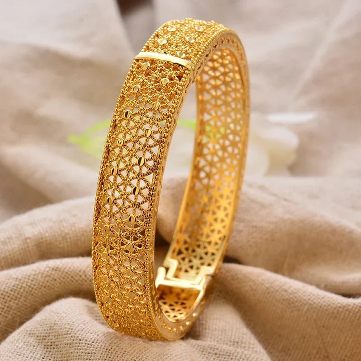 Gold Plated Bangles Luxury Arabic Wedding Bracelet