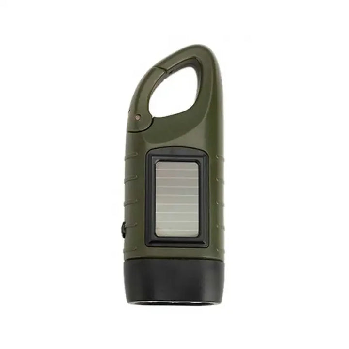 Portable LED Flashlight Tent Light Hand Crank Solar Torch - Outdoor Camping Hiking Emergency Lantern