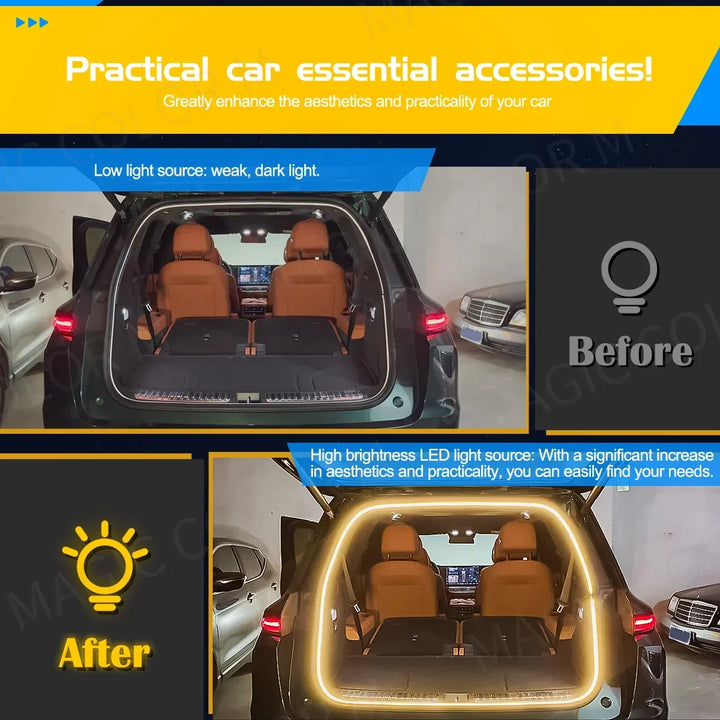 5M Car Interior LED Ambient Light Strip 12V – Flexible Waterproof Atmosphere Lamp Tesla 3 Y S X 2026