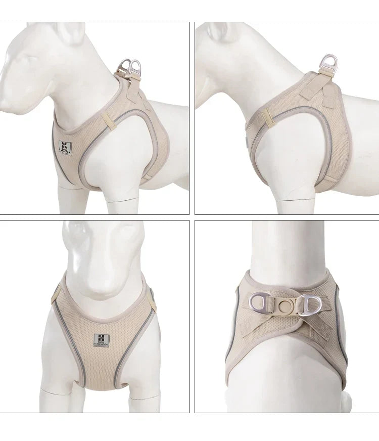 Dog Harness Leash Set Reflective Padded Vest All Seasons Outdoor Walking Gift Idea