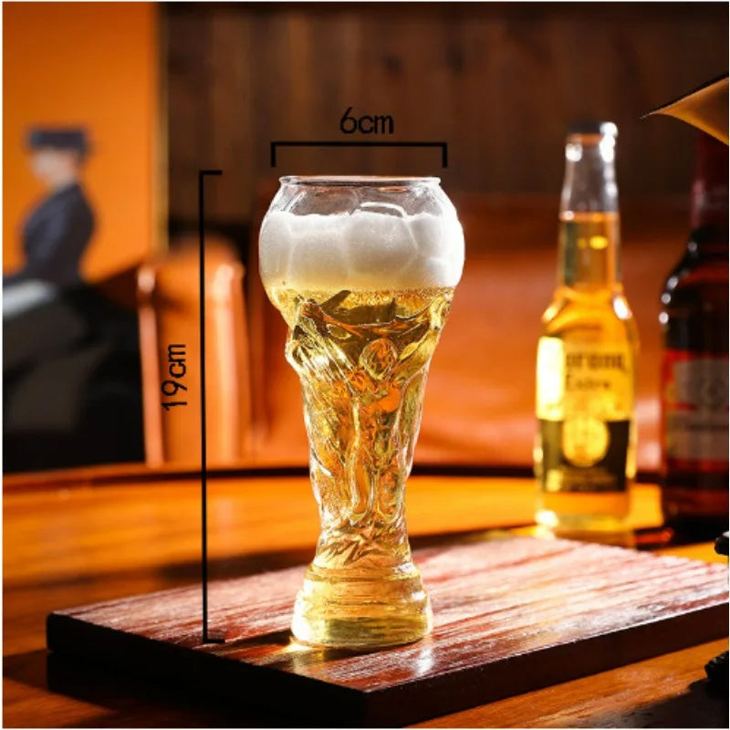Beer Glass Cup Soccer Themed Premium Trophy Style For Man Cave Decor Fall 2026 Gift For Football Fans