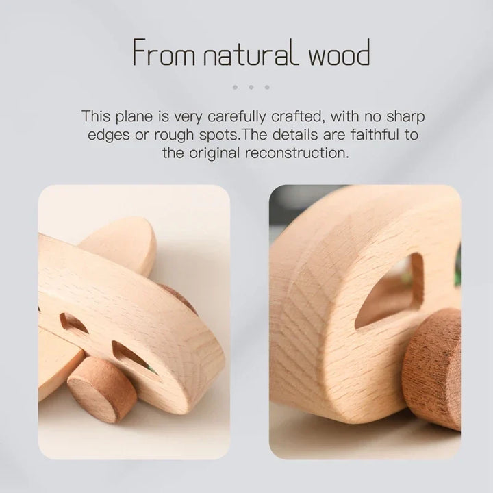 Wooden Montessori Plane Educational Toy for 3-4 Year Olds with colourful Glass Beads for Learning and Creative Play