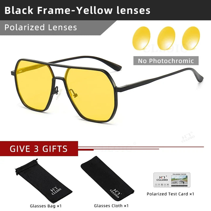 Photochromic Sunglasses Anti Glare Day Night Vision Polarized UV400 Unisex Square Frame Summer 2026 Trend