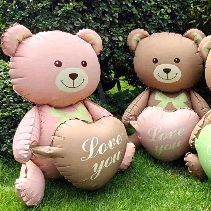 3D Bear Balloon Foil Lying Cartoon Heart Design Birthday Party And Valentine Decor 2026 Gift