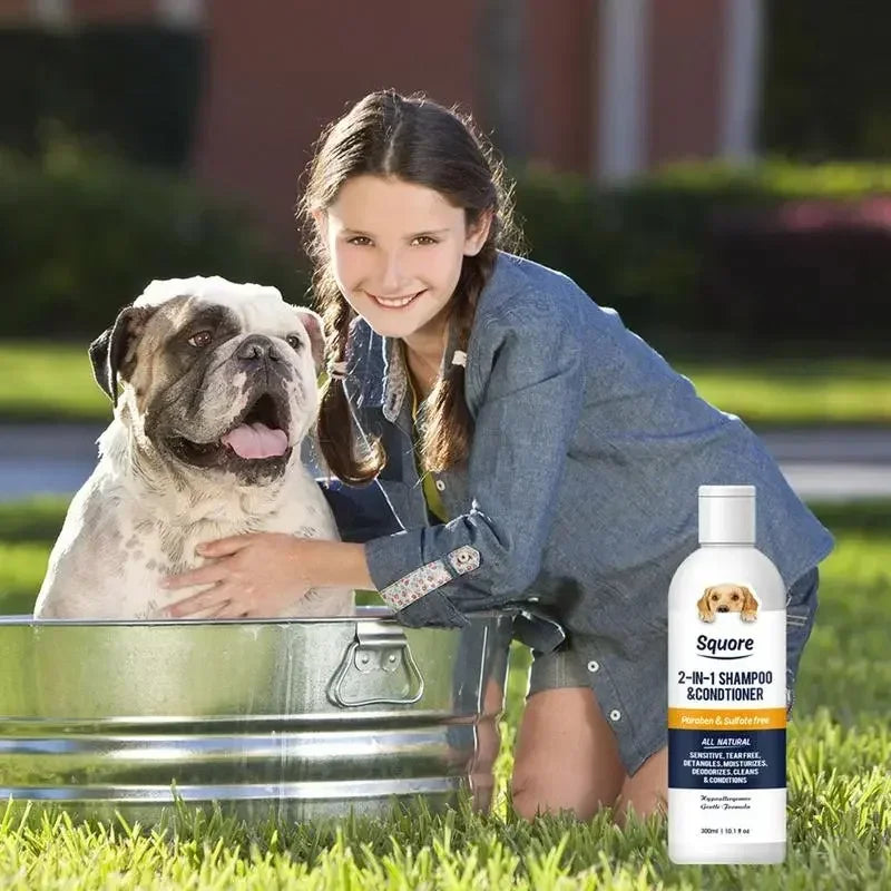 Natural 2-in-1 Puppy Shampoo &amp; Conditioner - Moisturizing Pet Grooming Care for Sensitive Skin