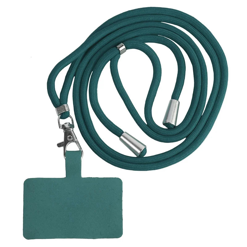 Adjustable Detachable Phone Lanyard with Card Holder &amp; Carabiner - 13 colours, Nylon Strap Accessory