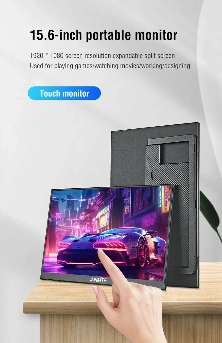 Portable 15.6 Inch Touch Monitor 1080p HDR Gaming On The Go