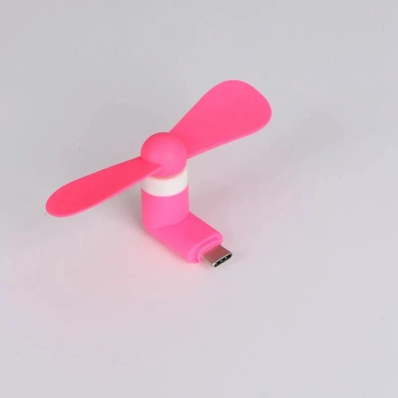 Type-C Small Fan Flexible Bendable Fan For Laptop AC Charger Portable Mini Fan Summer Gadget