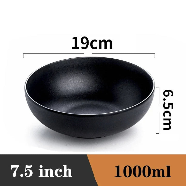 Ramen Bowl Black Plastic Japanese Style Noodle Bowl