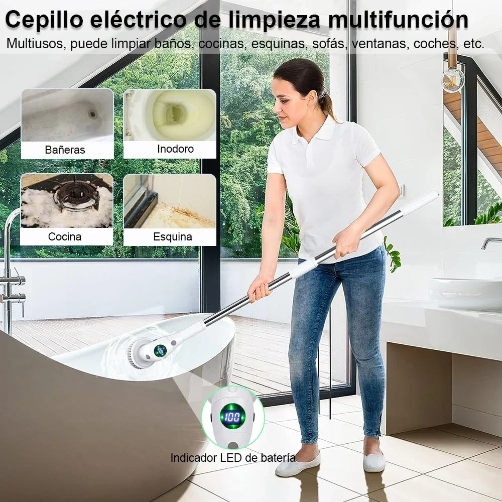 Wireless Rotatable Electric Cleaning Brush - 8 in 1 Household Cleaning Tool for Kitchen &amp; Bathroom