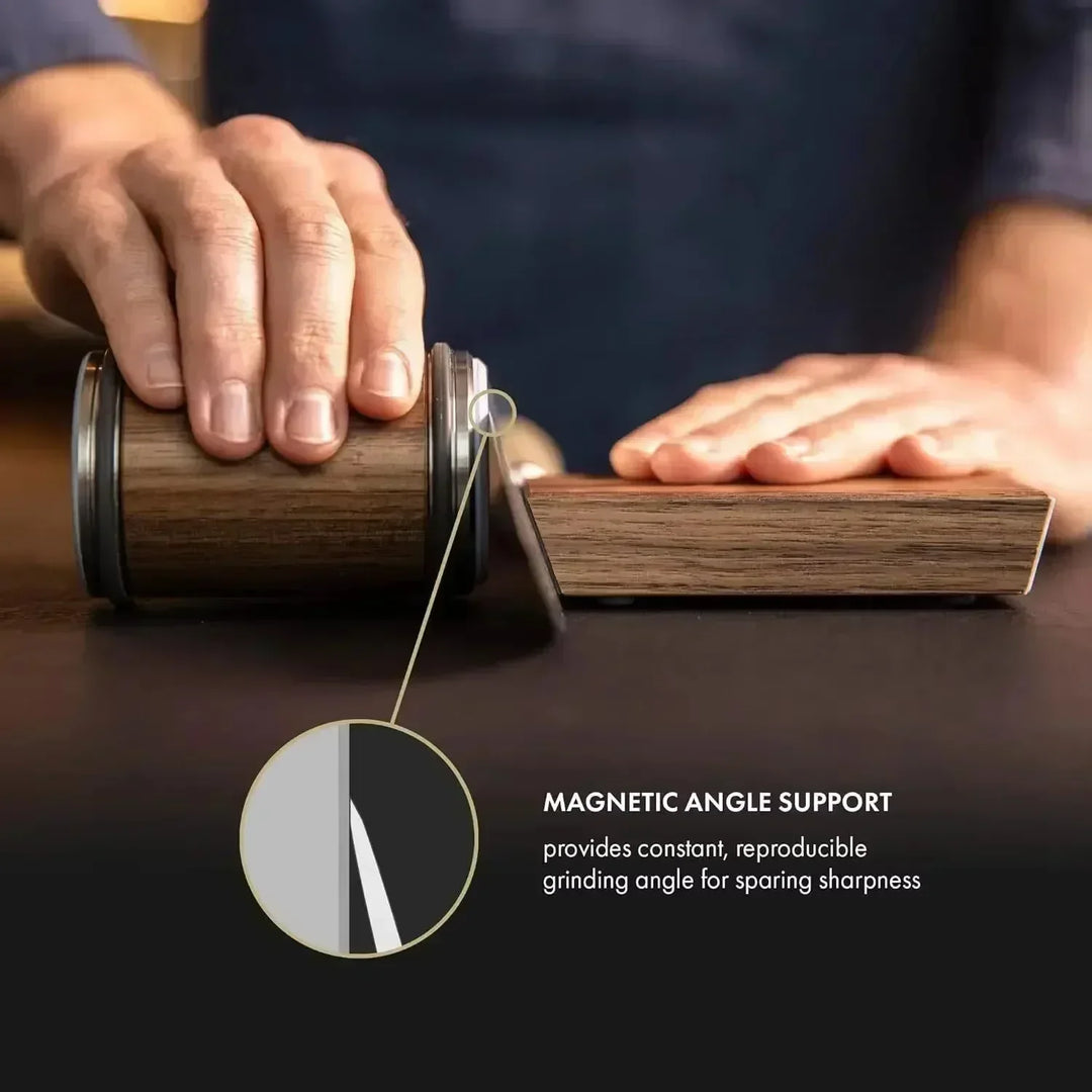 Rolling Diamond Knife Sharpener Kit with Magnetic Holder – 15° &amp; 20° Angle Roller Kitchen Tool 2026