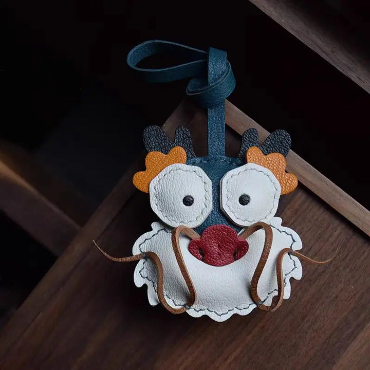 Leather Bag Charm No Face Keychain Black Cozy Cute Gift