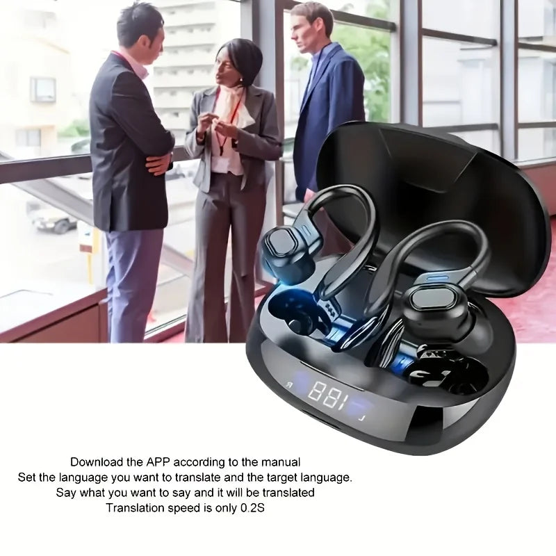 AI Translation Earphones Wireless Ear Hook Bluetooth