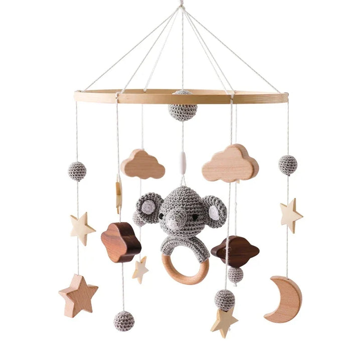 Baby Crib Mobile Wooden Nursery Newborn Sensory Toys