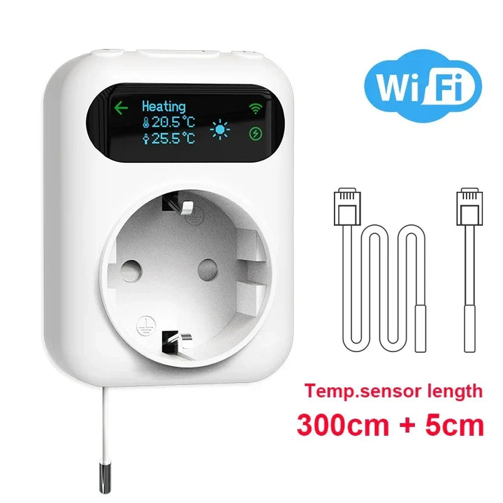 Smart Thermostat Socket With 3M NTC Sensor WiFi Outlet Plug Fall 2025 Smart Home Trend Remote Temperature Control
