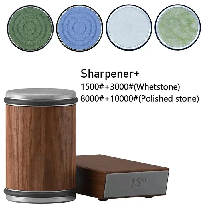 Rolling Diamond Knife Sharpener Kit with Magnetic Holder – 15° &amp; 20° Angle Roller Kitchen Tool 2026