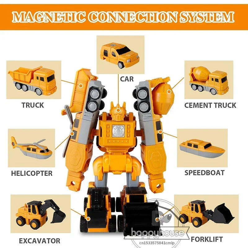 Magnetic Building Blocks Set - Transforming Robot Car Toy for Toddlers, STEM Learning Toy, Fall 2025 Gift Idea