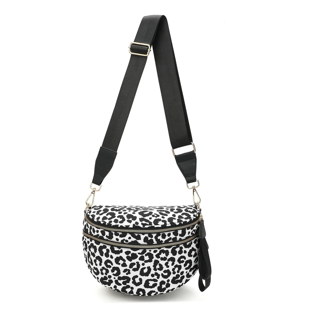Versatile unisex crossbody bum bag – checkered nylon, box shape, travel and daily use