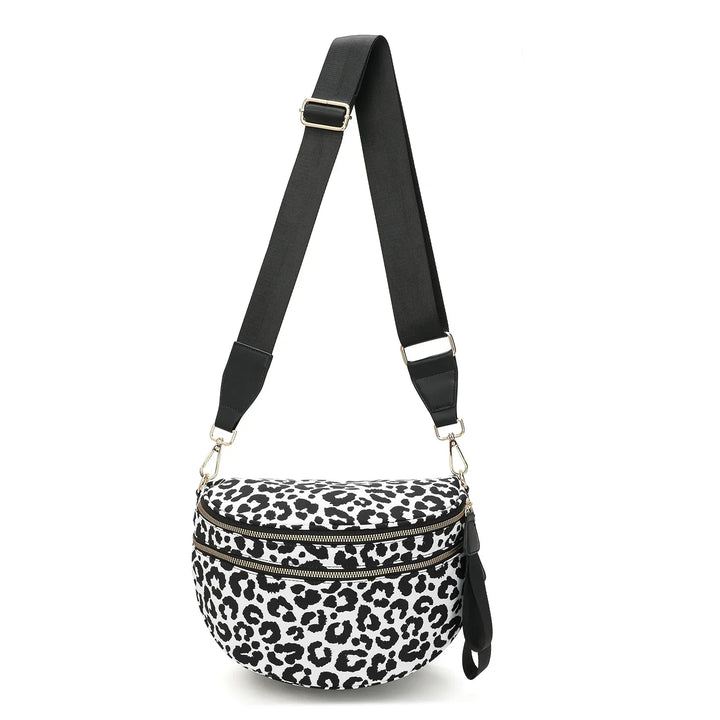Versatile unisex crossbody bum bag – checkered nylon, box shape, travel and daily use