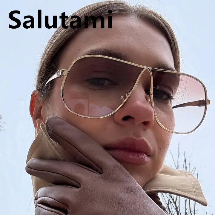 Sunglasses Oversize Square Gradient Alloy Frames Vintage Driving Shades Fall 2026 Casual Everyday Look