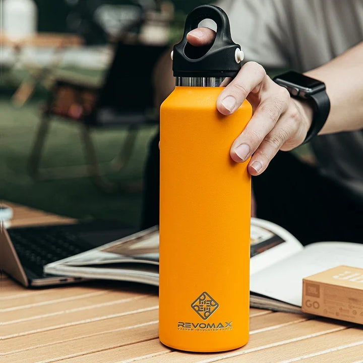 950ml Large Capacity Stainless Steel Thermos Flask Portable Insulated Tumbler No Screw Lid for Travel Outdoors
