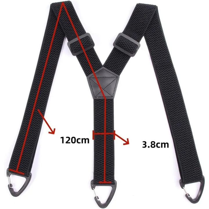 Suspenders Black 3.8cm Wide Y-Back Elastic Work Braces Fall 2026 With Plastic Gripper Clasps