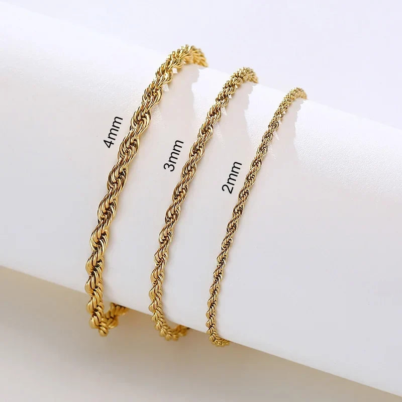 Stainless Steel Rope Chain Bracelet Twisted Singapore
