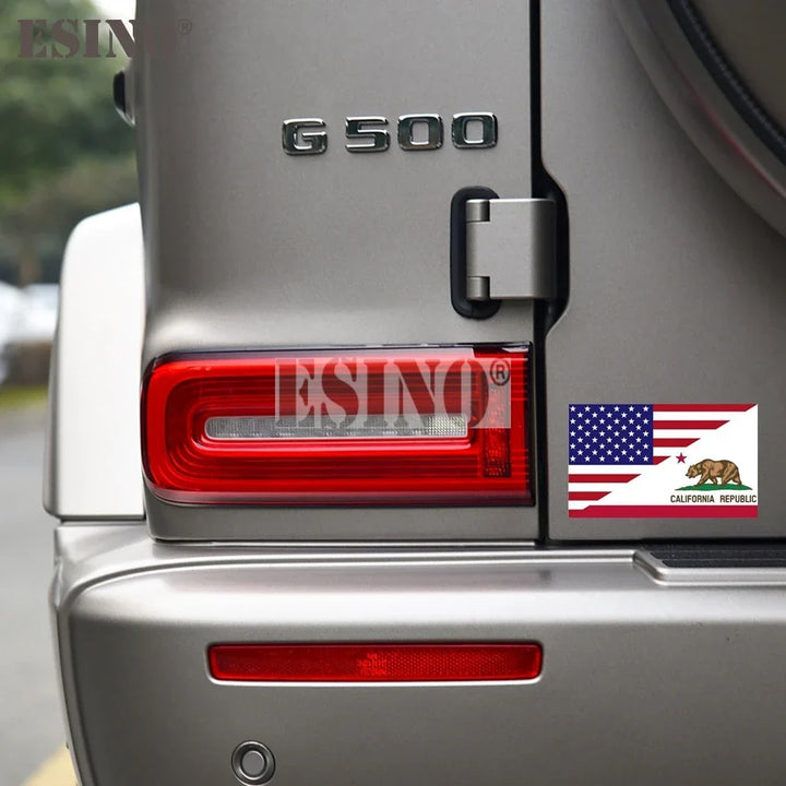 Car Decal PVC Waterproof USA Flag California Bear Vinyl Patriotic 4th Of July Vehicle Exterior Decor
