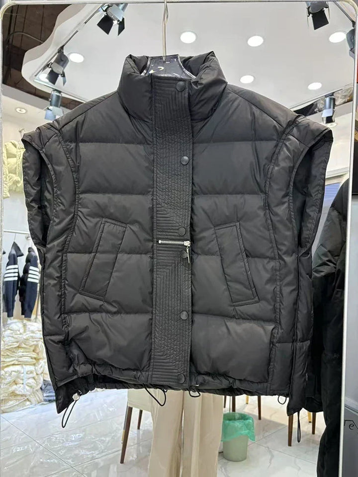 Insulating Women’s Down Vest - Cropped, Duck, Winter