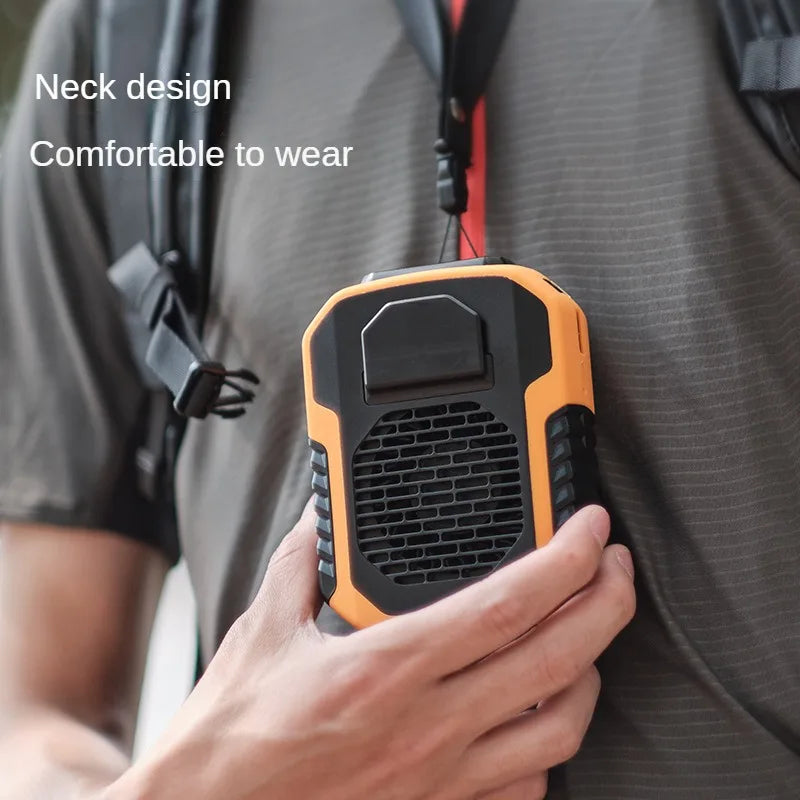 Hanging Neck Waist Fan USB Mini Charging Clip Fan - Outdoor Portable Mute Cooling Tool with Powerbank